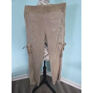 XCVI Wearables Pants Womens Medium Chambray Cargo Pockets Brown vintage
